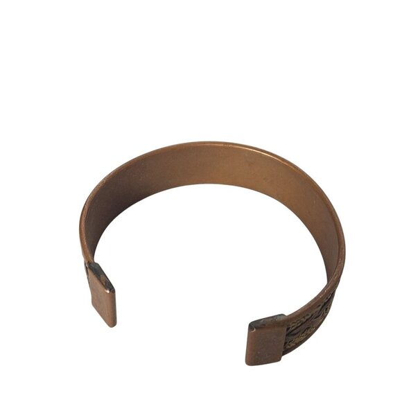 Solid Copper Two Tone Healing Cuff Bracelet Arthritis Pain Therapy Jewelry - Picture 4 of 5